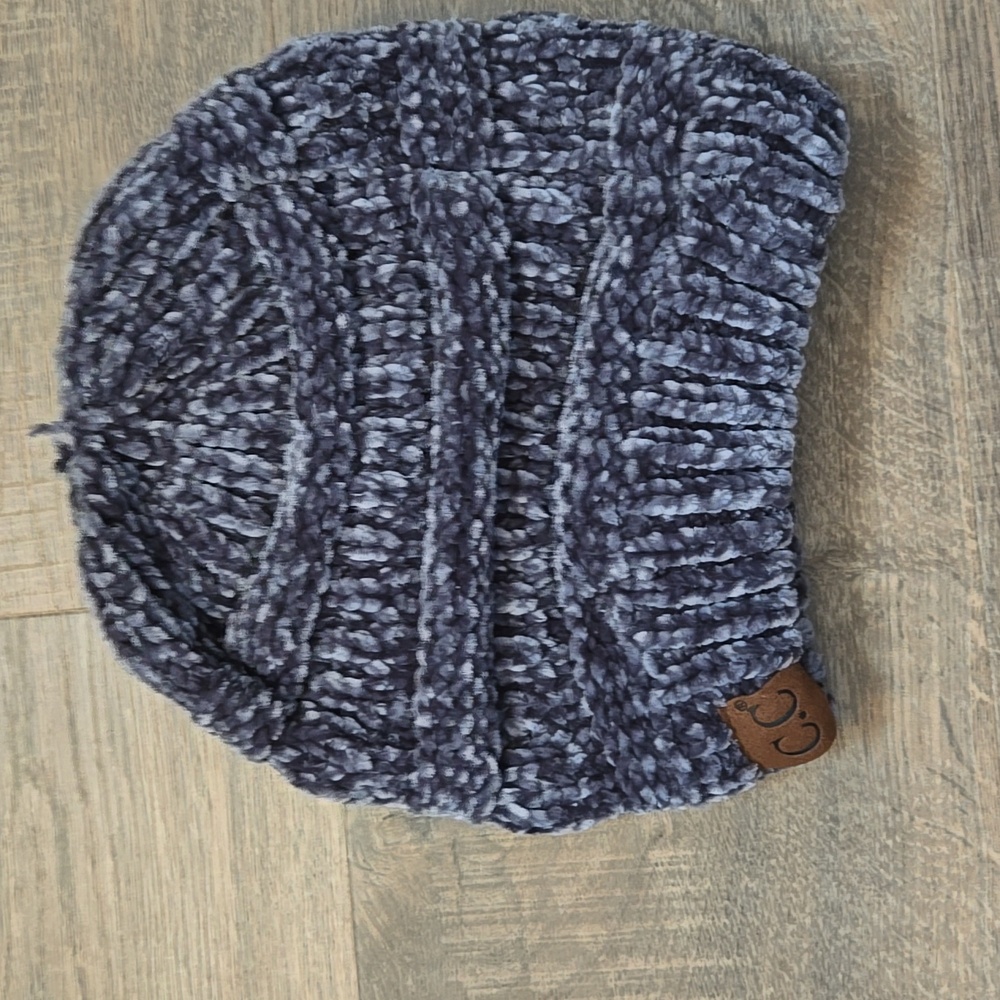 C.C Grey Chenille Scarf and Hat Set - Picture 3 of 6